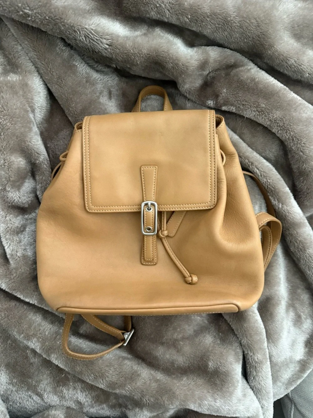 Coach Tan Leather Backpack Purse - Picture 1 of 4